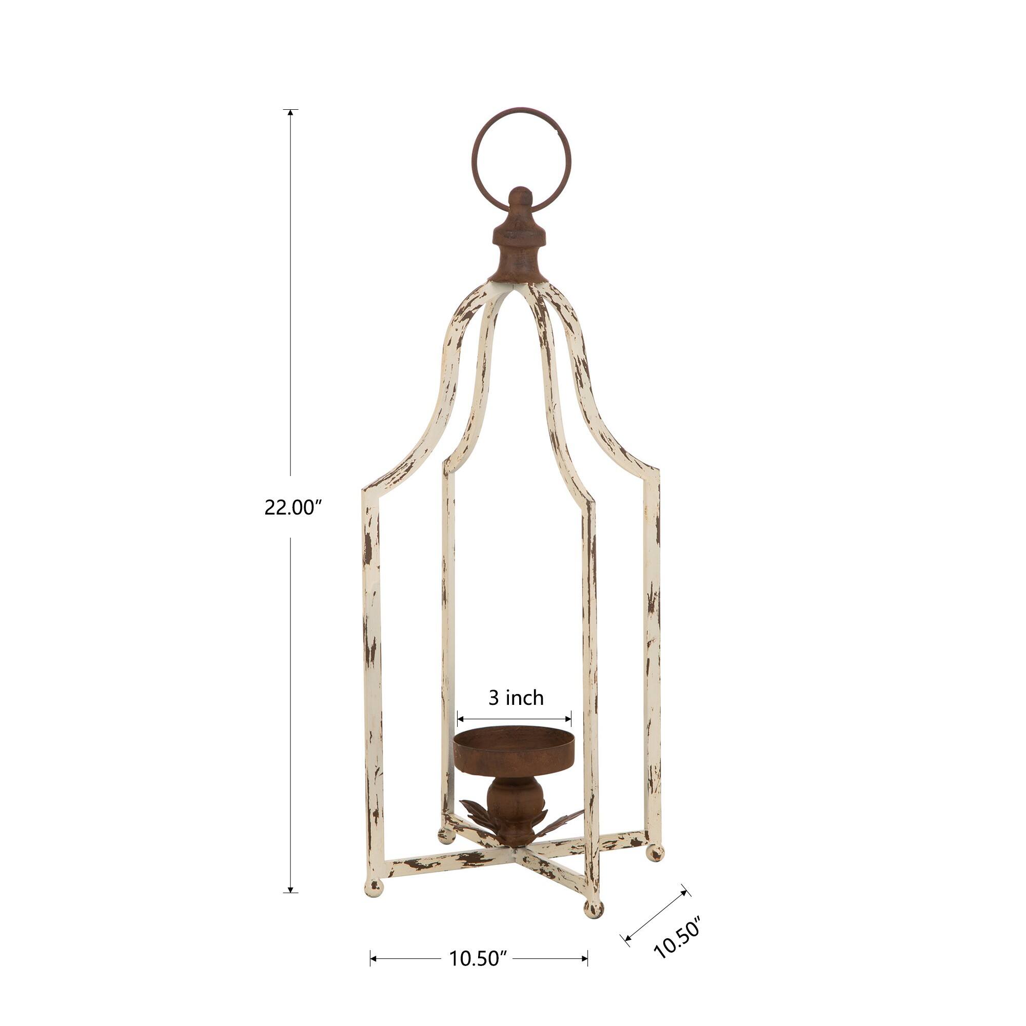 Glitzhome® 22" Farmhouse Distressed Metal Lantern, 2ct.